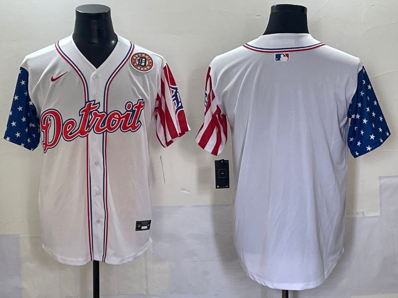 Men 2025 Detroit Tigers Blank White a generation of national flags Joint Name Nike MLB Jersey style 2